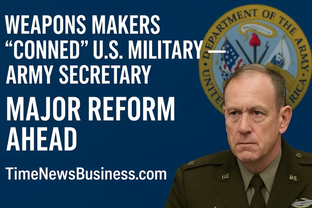 U.S. Army Secretary Blasts Weapons Makers for “Conning” Military — Major Reform Ahead U.S. Army Secretary Blasts Weapons Makers for “Conning” Military — Major Reform Ahead