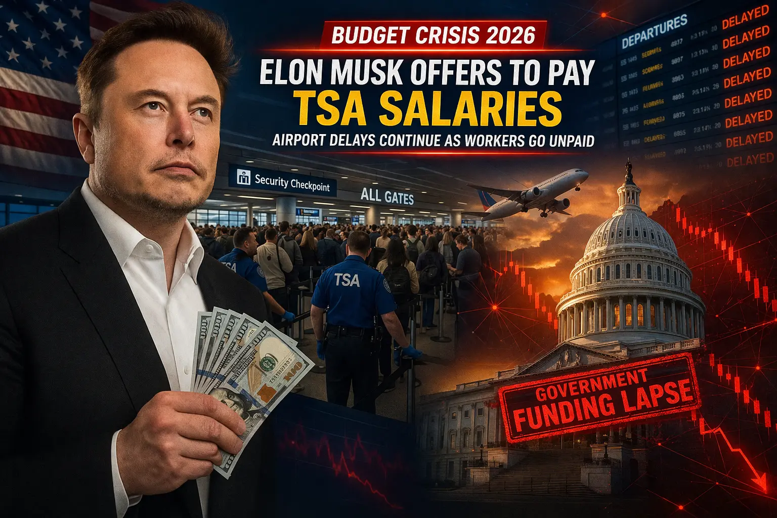 Elon Musk Offers to Pay TSA Salaries Amid Budget Crisis and Airport Chaos
