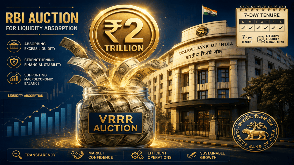 RBI to Drain ₹2 Trillion via 7-Day VRRR Auction on Monday – Here’s Why It Matters